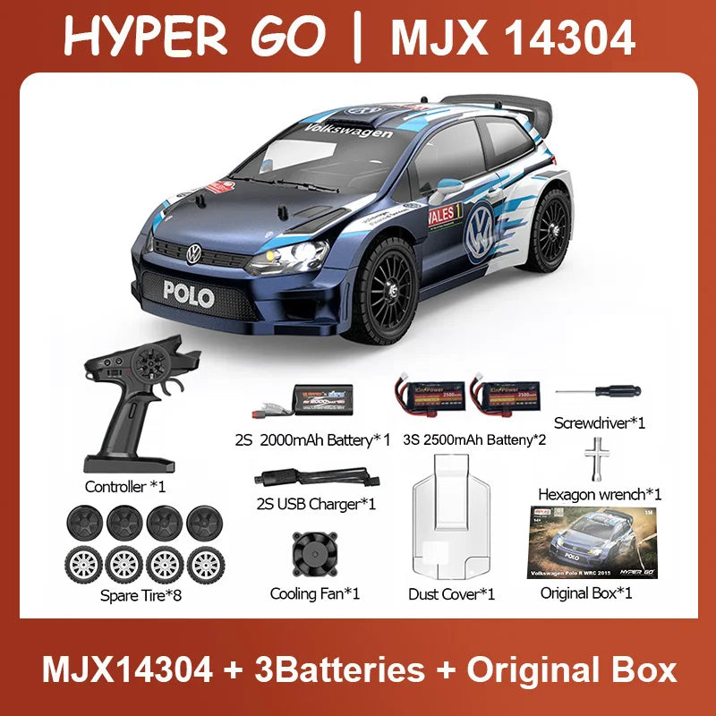 HYPER GO RC MJX 14304 14303 14302 High Speed Drift Car With Gyroscope - Electric Toy for Kids Volkswagen Racing Gift
