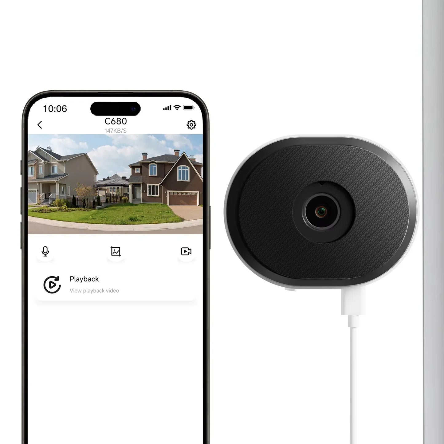 ZOSI C680 3MP Window WiFi Surveillance Camera Plug-in Full Color Night Vision Indoor 2K IP Security Camera for Home