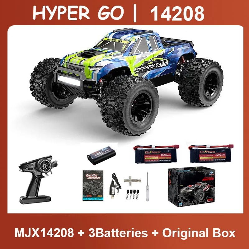 MJX Hyper Go 14208 1/14 4WD RC Car 75KM/H OR 65KM/H Brushless RC Racing Car Remote Control Cars Off-Road Truck Toys