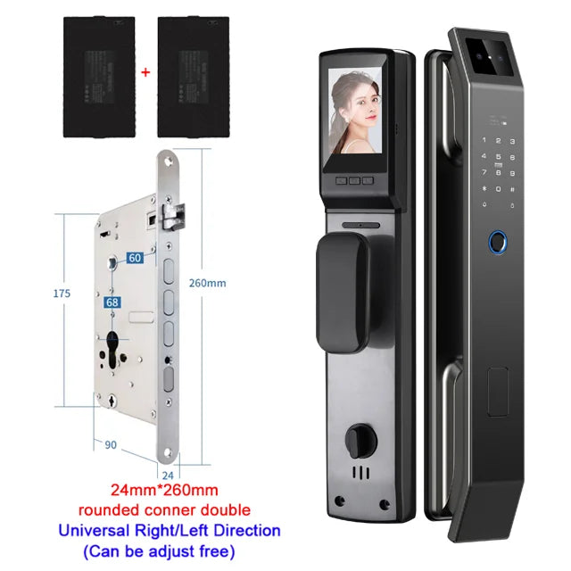 3D Face Recognition Unlock Digital Door Lock With Camera FIngerprint Password Unlock Keyless Electronic Door Lock