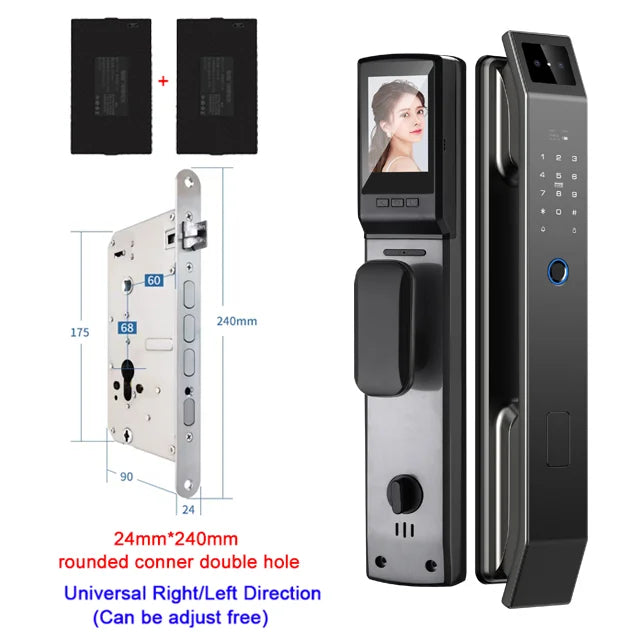 3D Face Recognition Unlock Digital Door Lock With Camera FIngerprint Password Unlock Keyless Electronic Door Lock
