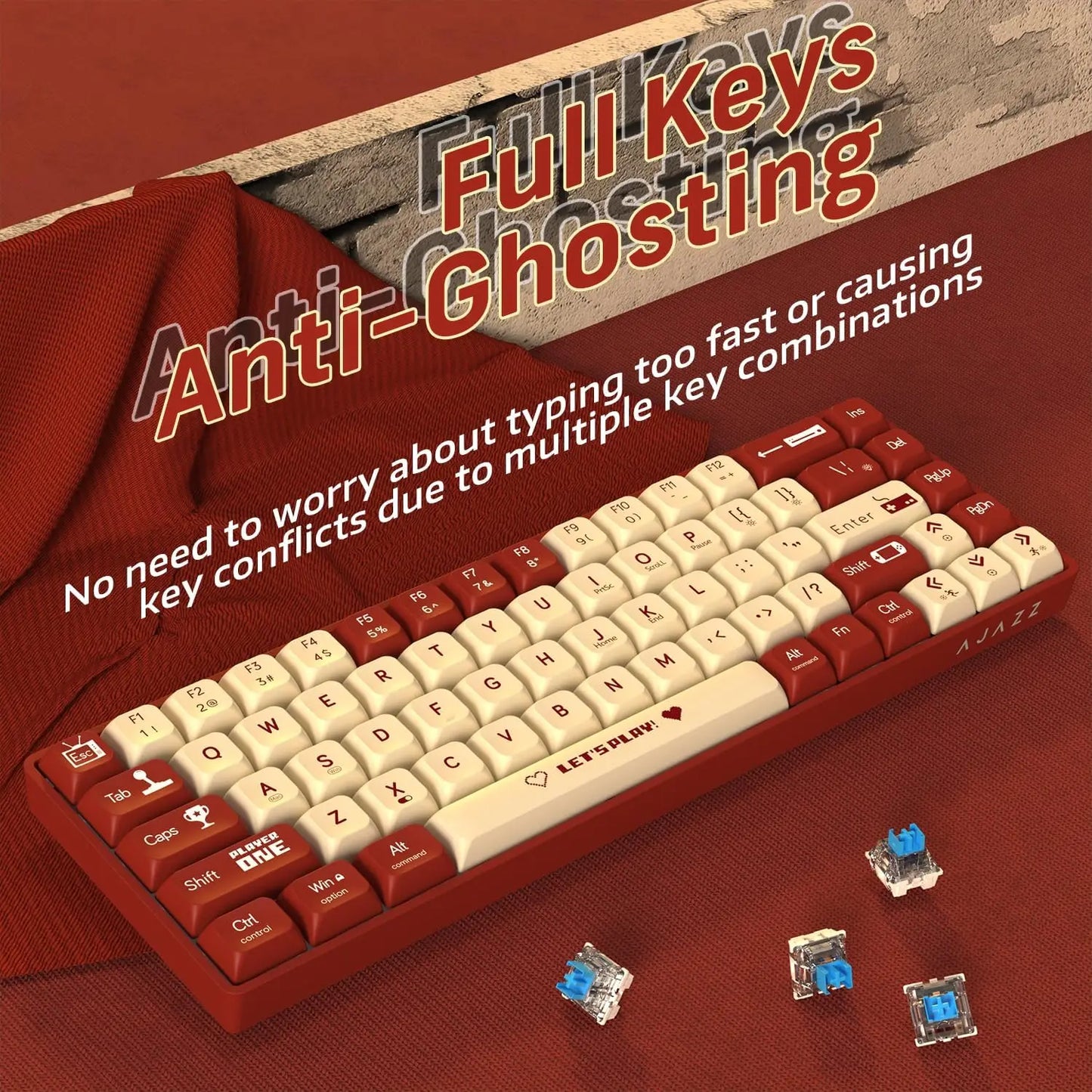 MAMBASNAKE x ATTACK SHARK AK680 65% Wired Mechanical Gaming Keyboard,Hot-Swappable,RGB Rainbow Backlit