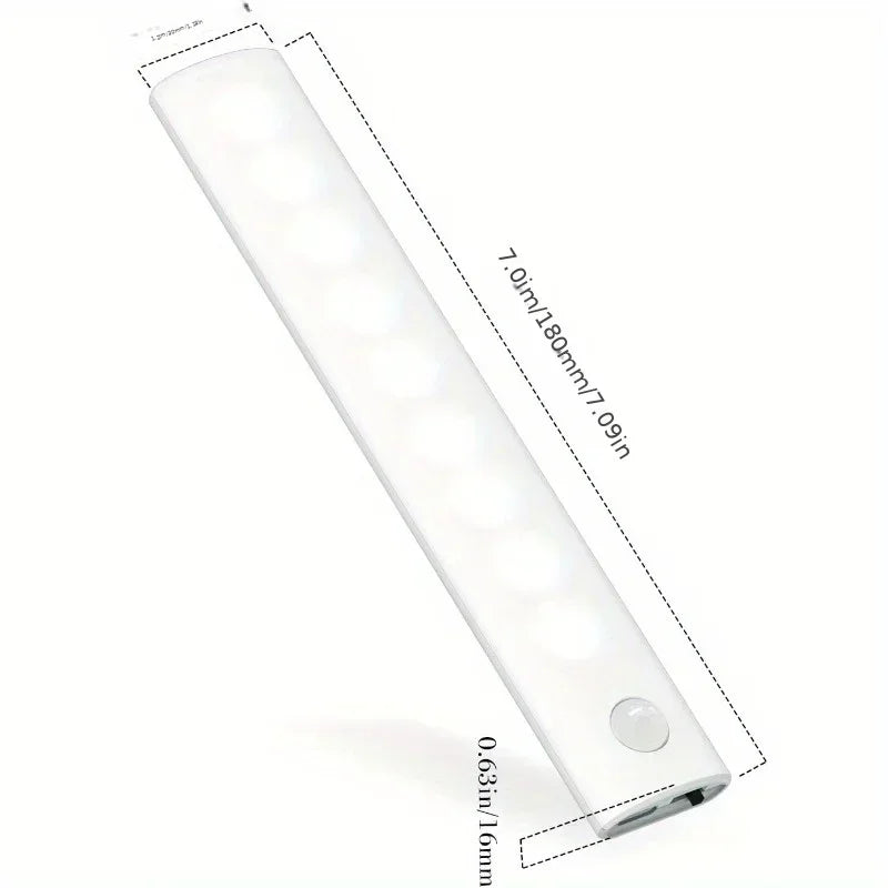 Under Cabinet Lights 1/3/5/6pcs, Motion Sensor Rechargeable  Battery Operated 2 Colors LED Light  for  Closet, Kitchen, Bathroom