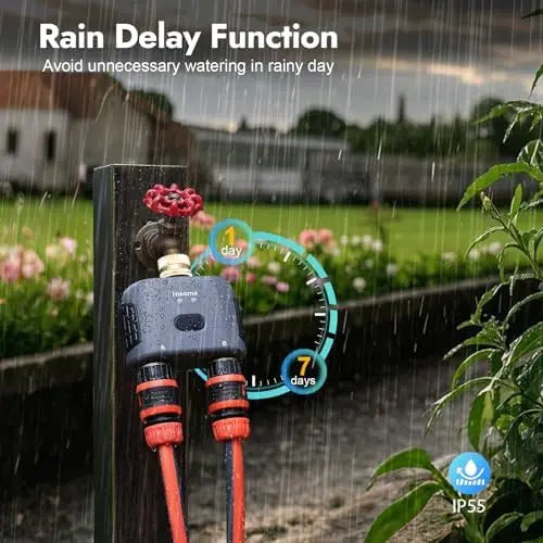 Smart WiFi Hose Timer with Brass Inlet – 2-Zone Irrigation, App & Voice Control, 20 Schedules