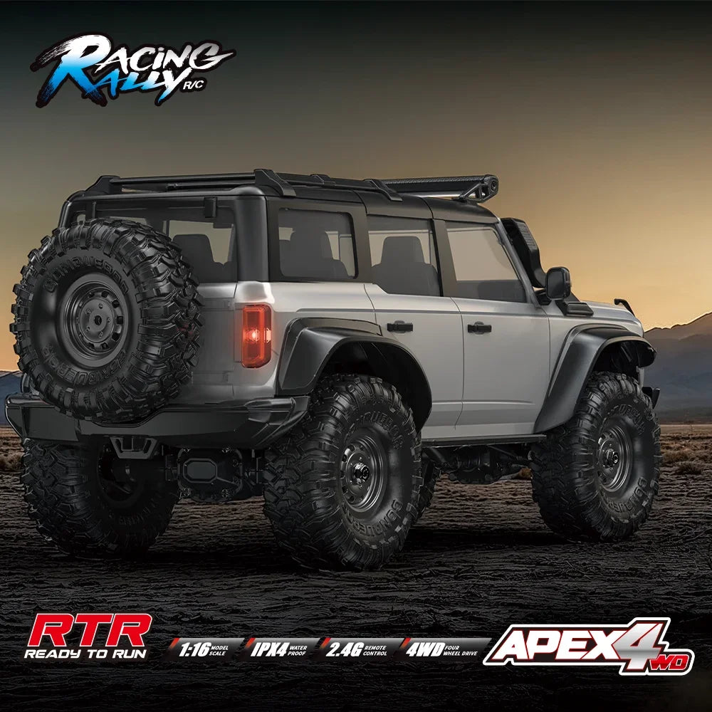 HB Model 1/16 RC Car 2.4G 4WD Off-Road Remote Control Cars with Colorful Lights Crawler Climbing Vehicle Toys for Kids Adult
