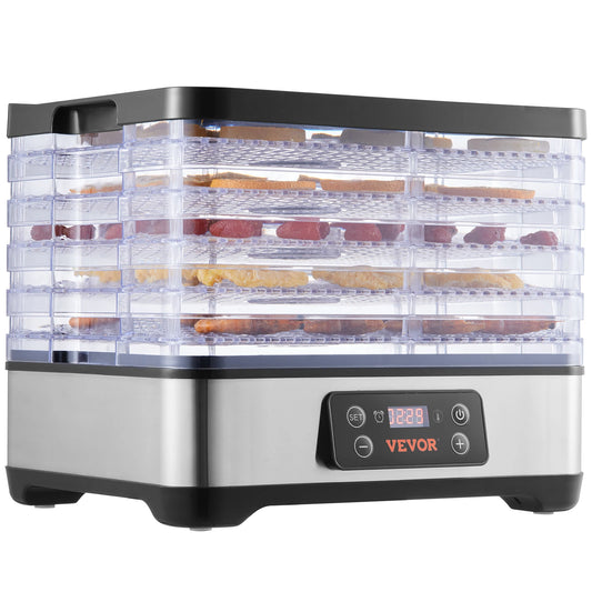 5 Tray Food Dehydrator Machine 300W Stainless Steel Electric Food Dryer w/ Digital Adjustable Timer & Temperature