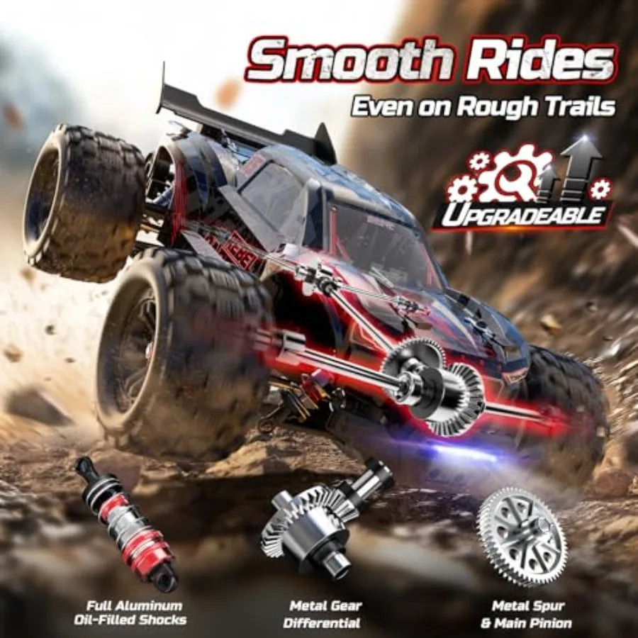 DEERC Fast RC Car for Adults 1/14 Brushless Remote Control Car Truck 46+ MPH High Speed 4WD Off Road Waterproof All-Terrain wit