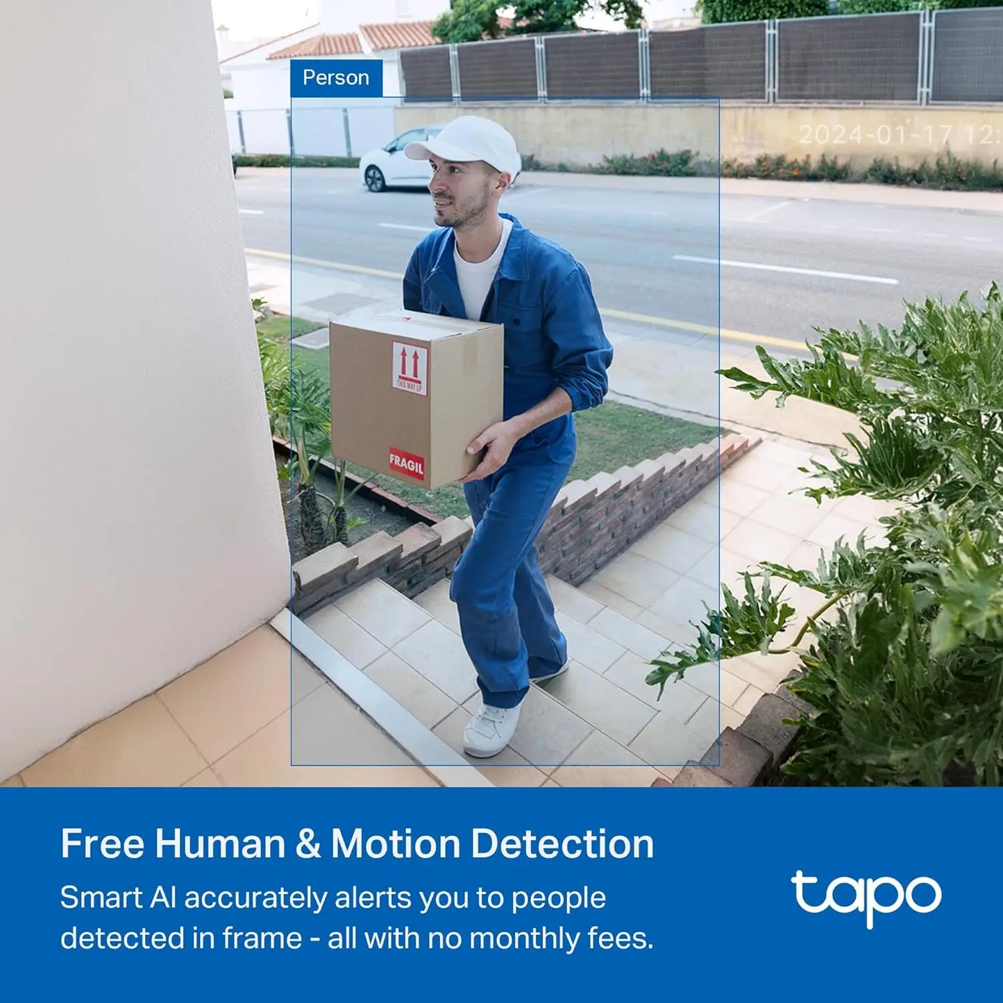 Smart Video Doorbell Camera Wireless with Chime, 2K Resolution, Full Color Night Vision & Spotlights, No Monthly Fee