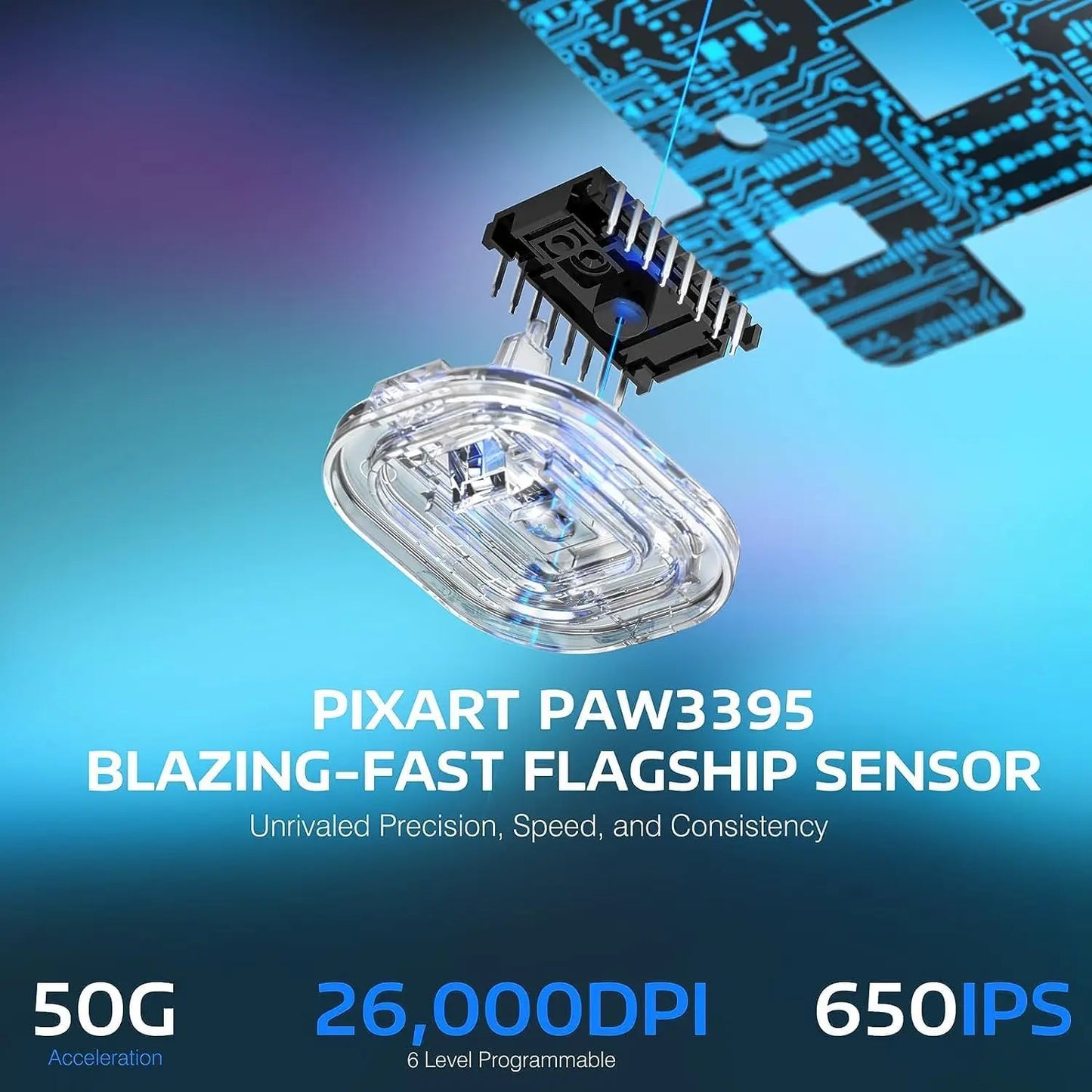 ATTACK SHARK X3 Lightweight Wireless Gaming Mouse, 49g Tri-Mode,PAW3395 26K DPI Sensor, 200h Battery Life,5 Programmable Buttons