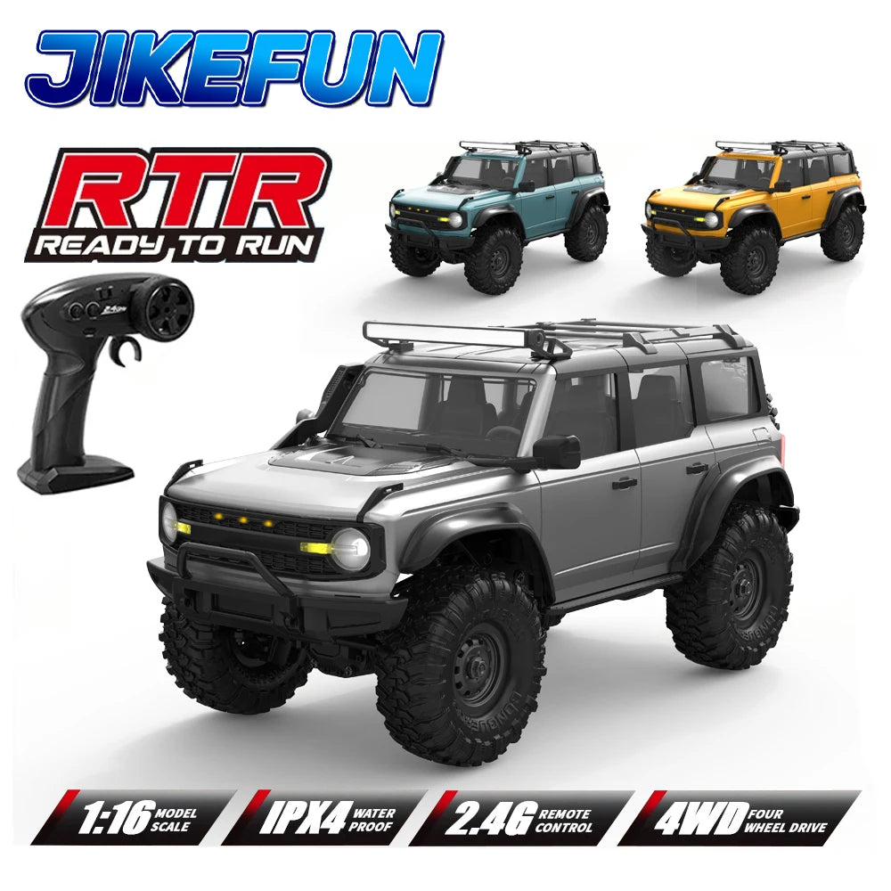 HB Model 1/16 RC Car 2.4G 4WD Off-Road Remote Control Cars with Colorful Lights Crawler Climbing Vehicle Toys for Kids Adult