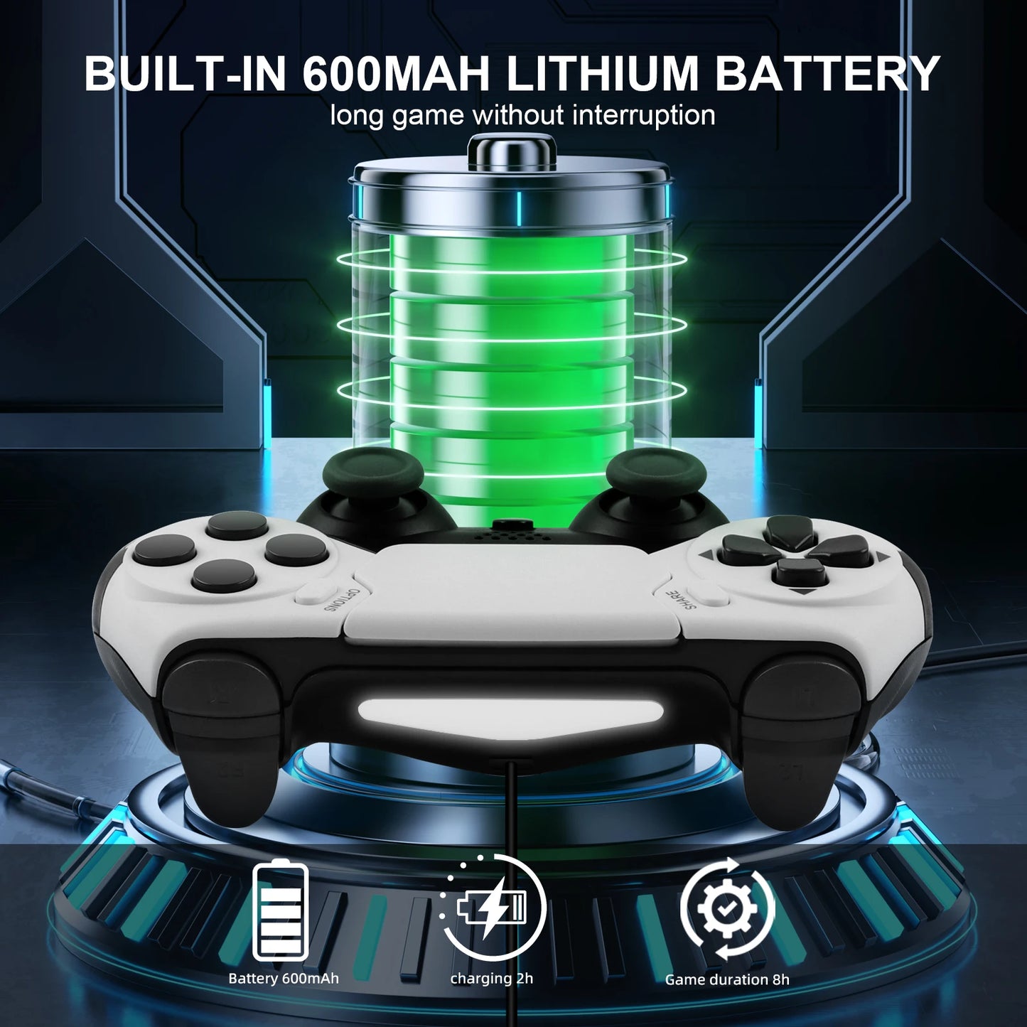 Wireless Controller Dual Vibration Game Joystick Gamepd For PS4 PS3 Console PC Gamepad with 6-axis Gyros