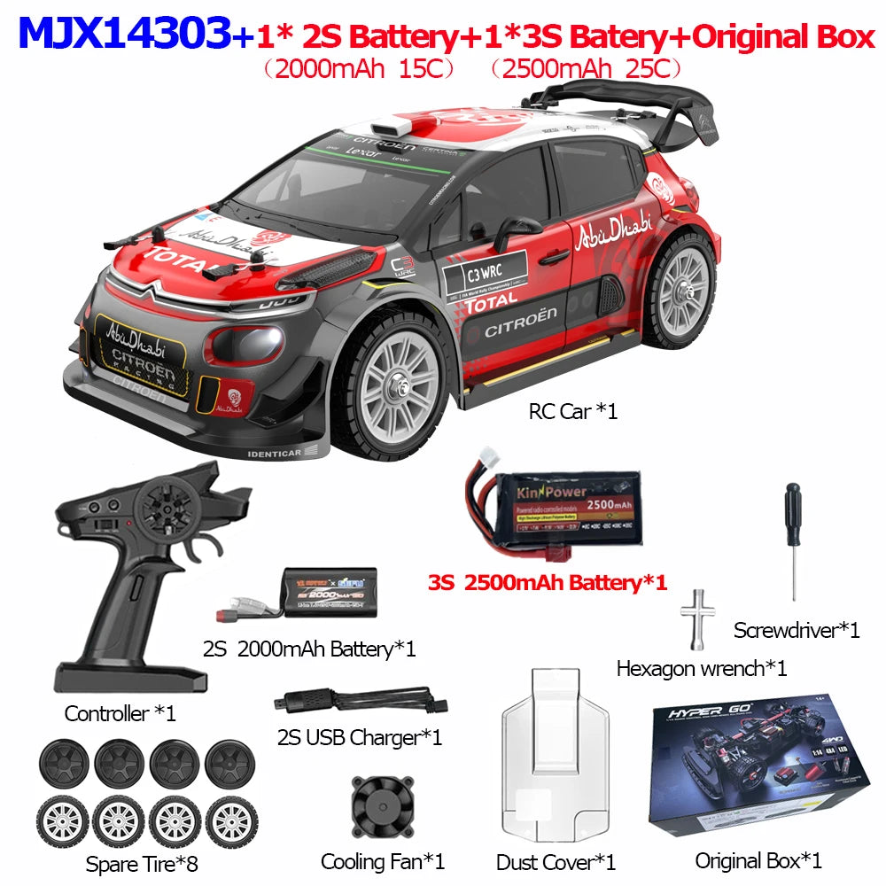 MJX 14301 14302 14303 1/14 RC Car 55km/h Brushless HYPER GO 2.4G Remote Control 4WD Off-road High Speed RC Car Truck Hobby Toy