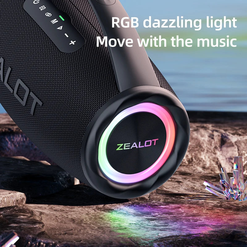 80W high power bluetooth speaker portable RGB colorful light waterproof wireless subwoofer 360 stereo surround TWS FM