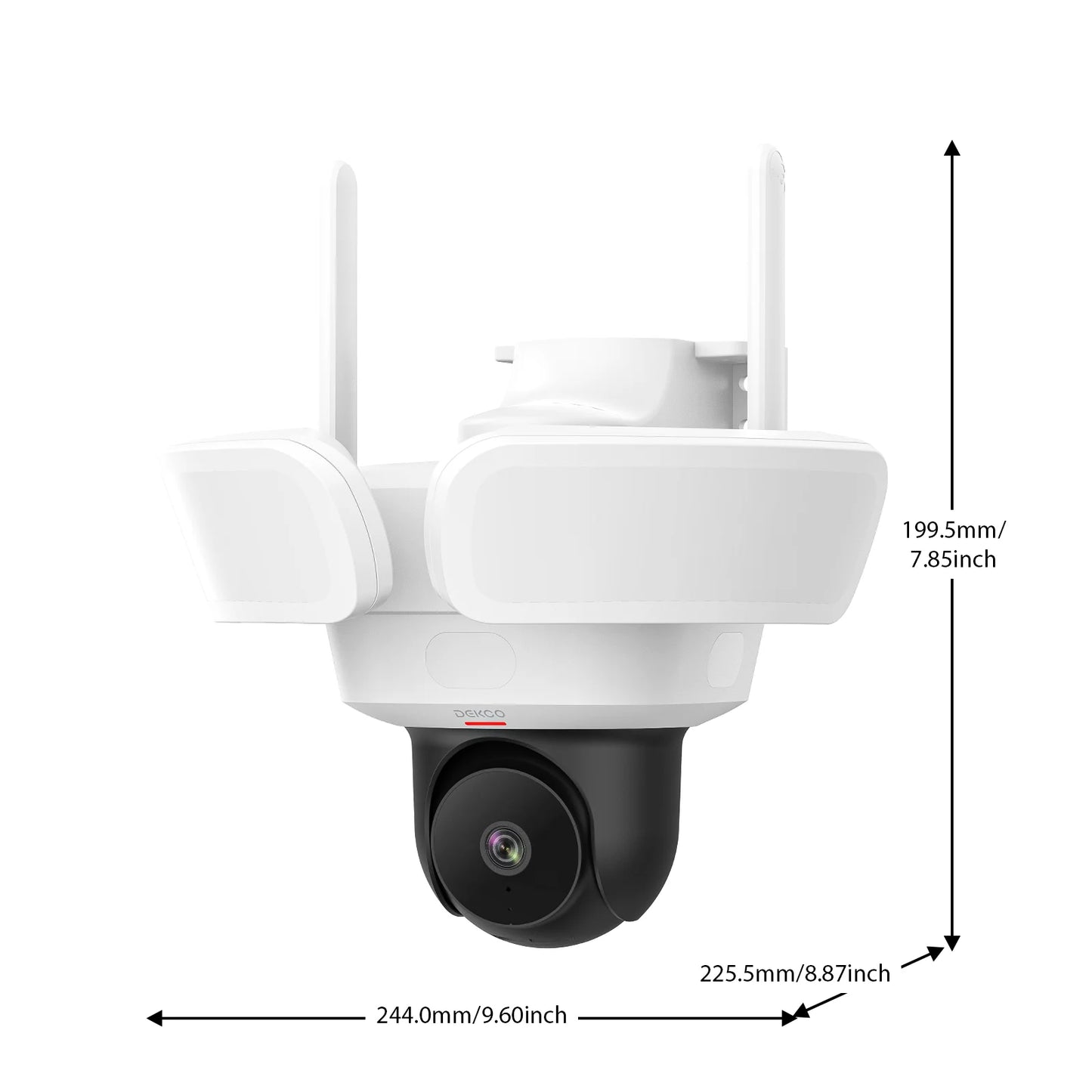 Dekco 3K UHD WiFi Floodlight Camera Outdoor 360° View Color Night Vision Wireless Security Camera PIR Detection 2-way Audio