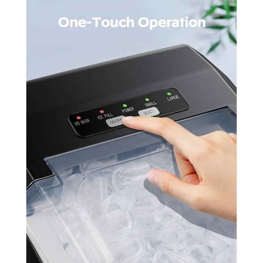 Ice Maker Countertop 9 Cubes Ready in 6 Mins 26 lbs per Day Ice Machine with 2 Ice Sizes and Self-Cleaning Portable Ice Maker w