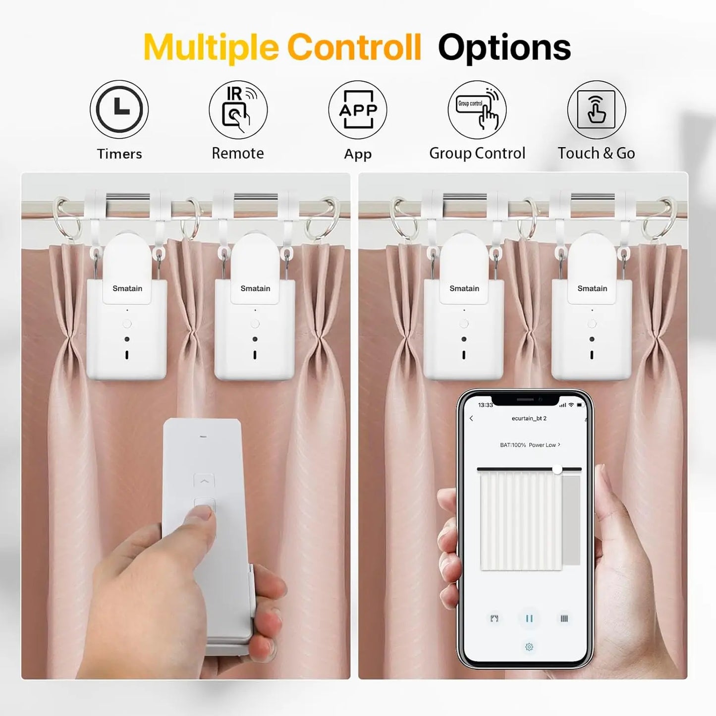 Smart Automatic Curtain Opener Robot Remote Control Timer Voice Manual Home Device