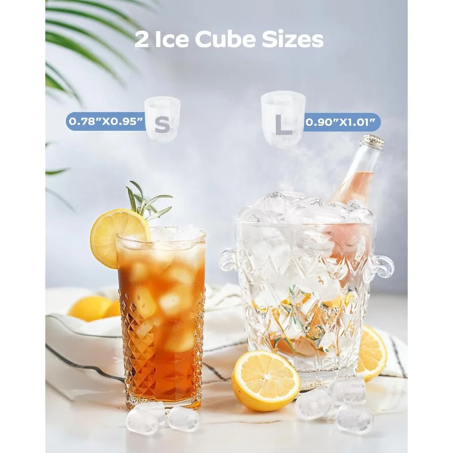 Ice Maker Countertop 9 Cubes Ready in 6 Mins 26 lbs per Day Ice Machine with 2 Ice Sizes and Self-Cleaning Portable Ice Maker w