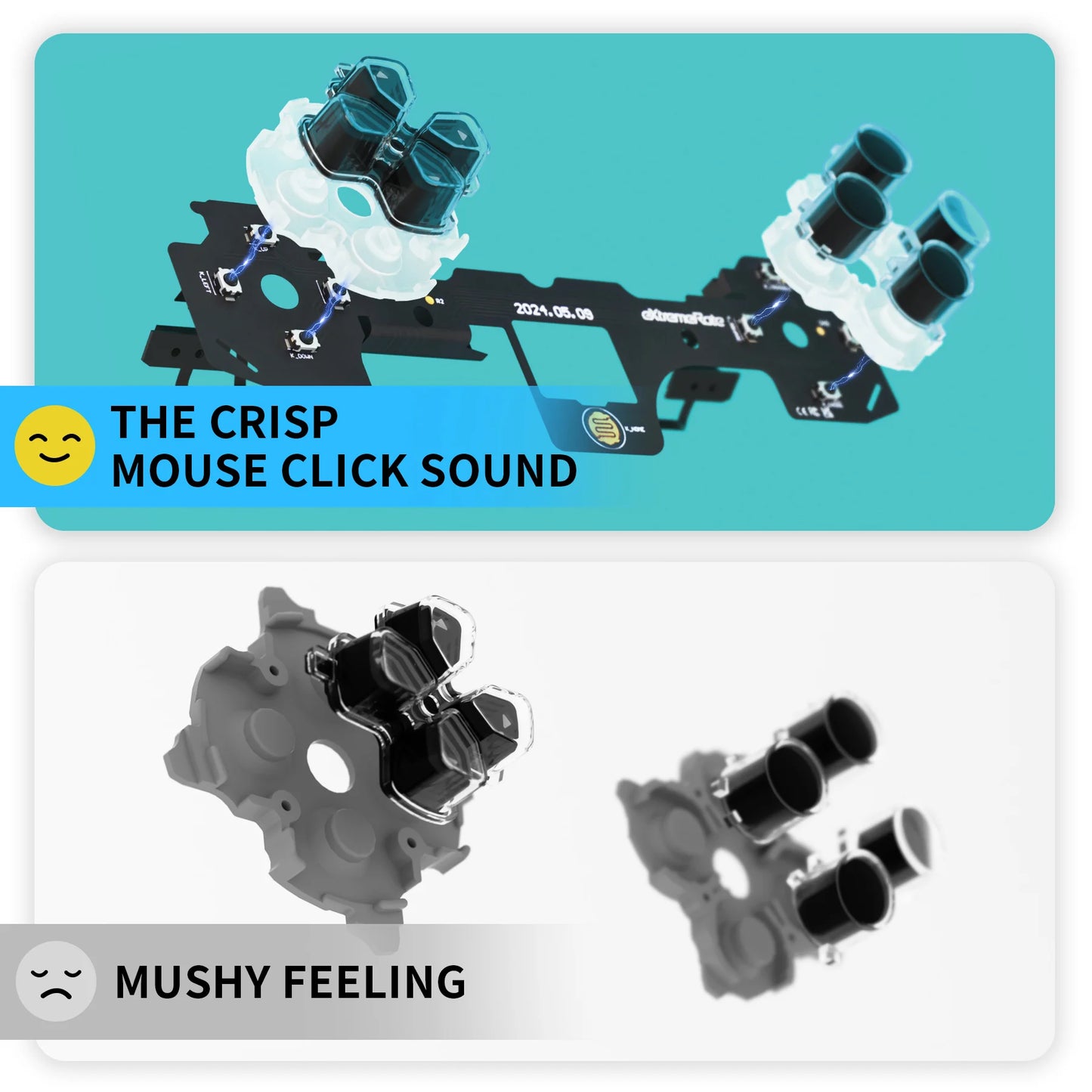 eXtremeRate Whole Clicky Kit for ps5 Controller BDM-030 Shoulder Face Dpad Buttons, Custom Micro Switch Clicky Kit Mouse Click