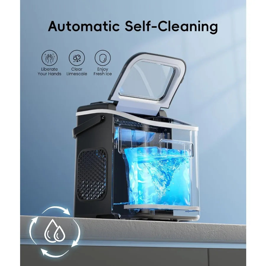 Portable Smart Ice Maker for Home Kitchen Office RV with App and Voice Control 9 Bullet Ice in 6 Mins 26lbs/24Hrs Self-Cleaning