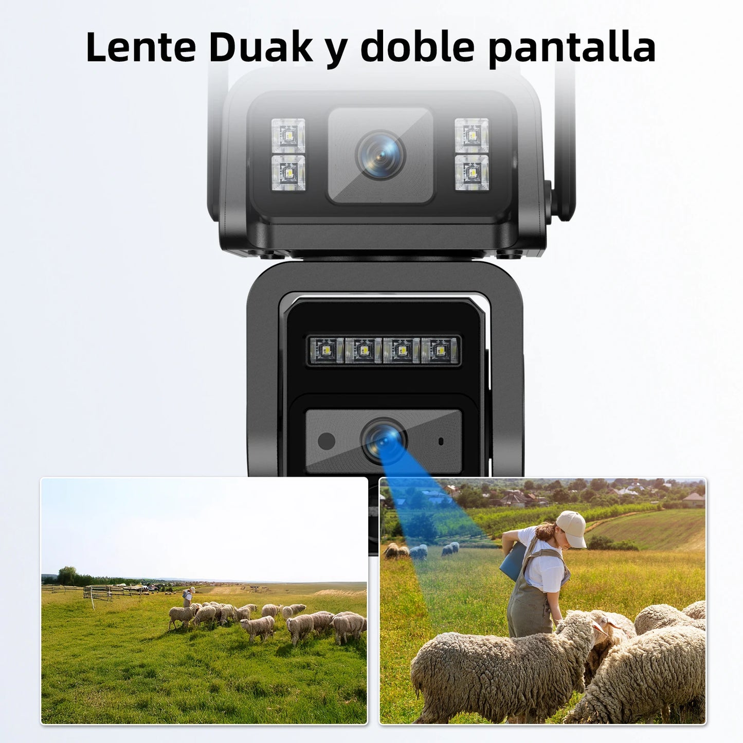 2PCS Dual lens 5MP Wi-Fi PTZ Camera Smart Color Night Vision IP66 Outdoor Security 360° Coverage Smart Auto Tracking