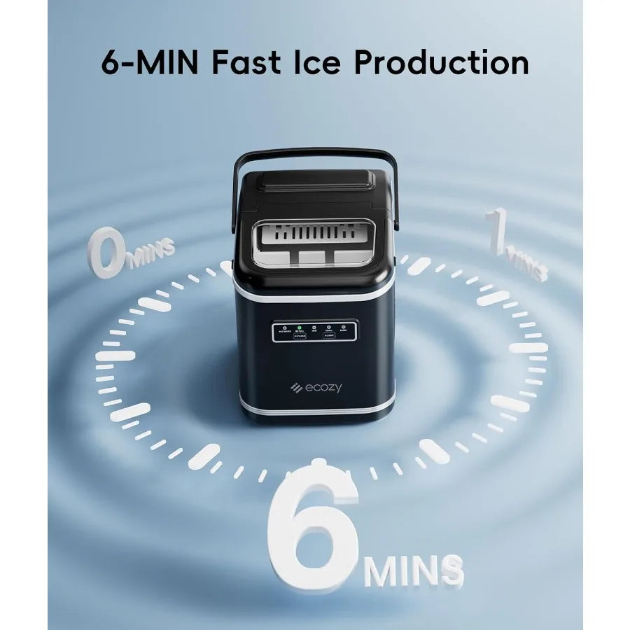 Portable Smart Ice Maker for Home Kitchen Office RV with App and Voice Control 9 Bullet Ice in 6 Mins 26lbs/24Hrs Self-Cleaning