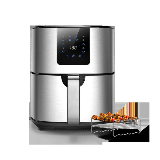 1PC KitCook Large Air Fryer XL, 1500W 120V 6.8QT Stainless Steel Air Fryers Oven, Nonstick Basket, LED Touch Screen