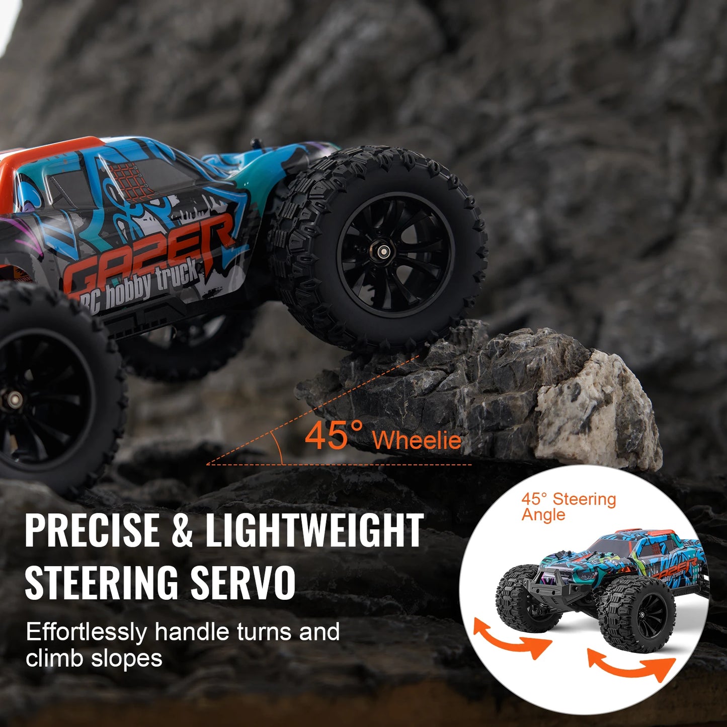 SucceBuy 1:14 42KM/H 4WD RC Car with Adjustable Speed Remote Control Off-Road Truck Drift Monster for Kids Boys Hobby Toys Gifts