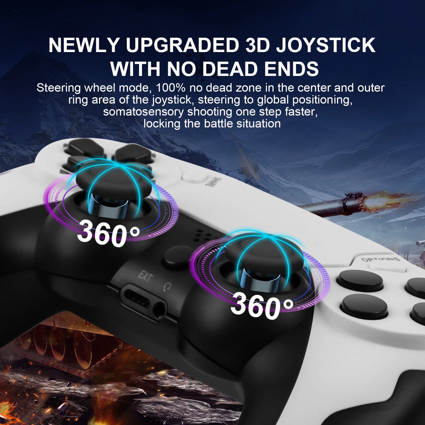 Wireless Controller Dual Vibration Game Joystick Gamepd For PS4 PS3 Console PC Gamepad with 6-axis Gyros