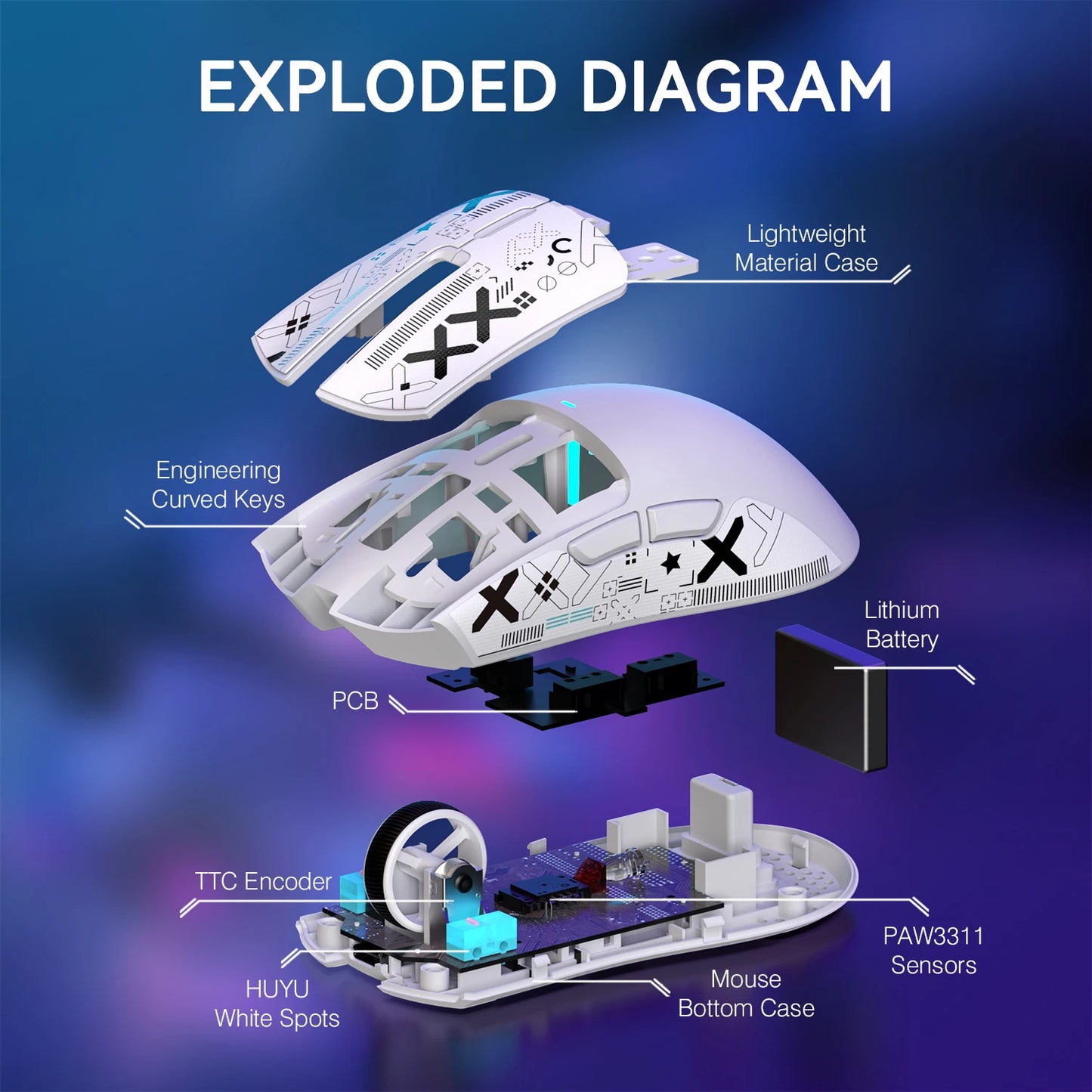 Attack Shark X11 Tri-mode Gaming Mouse with Magnetic Charging Dock, PixArt PAW3311 Sensor, 22K DPI, BT/2.4Ghz/Wired, for PC/MAC