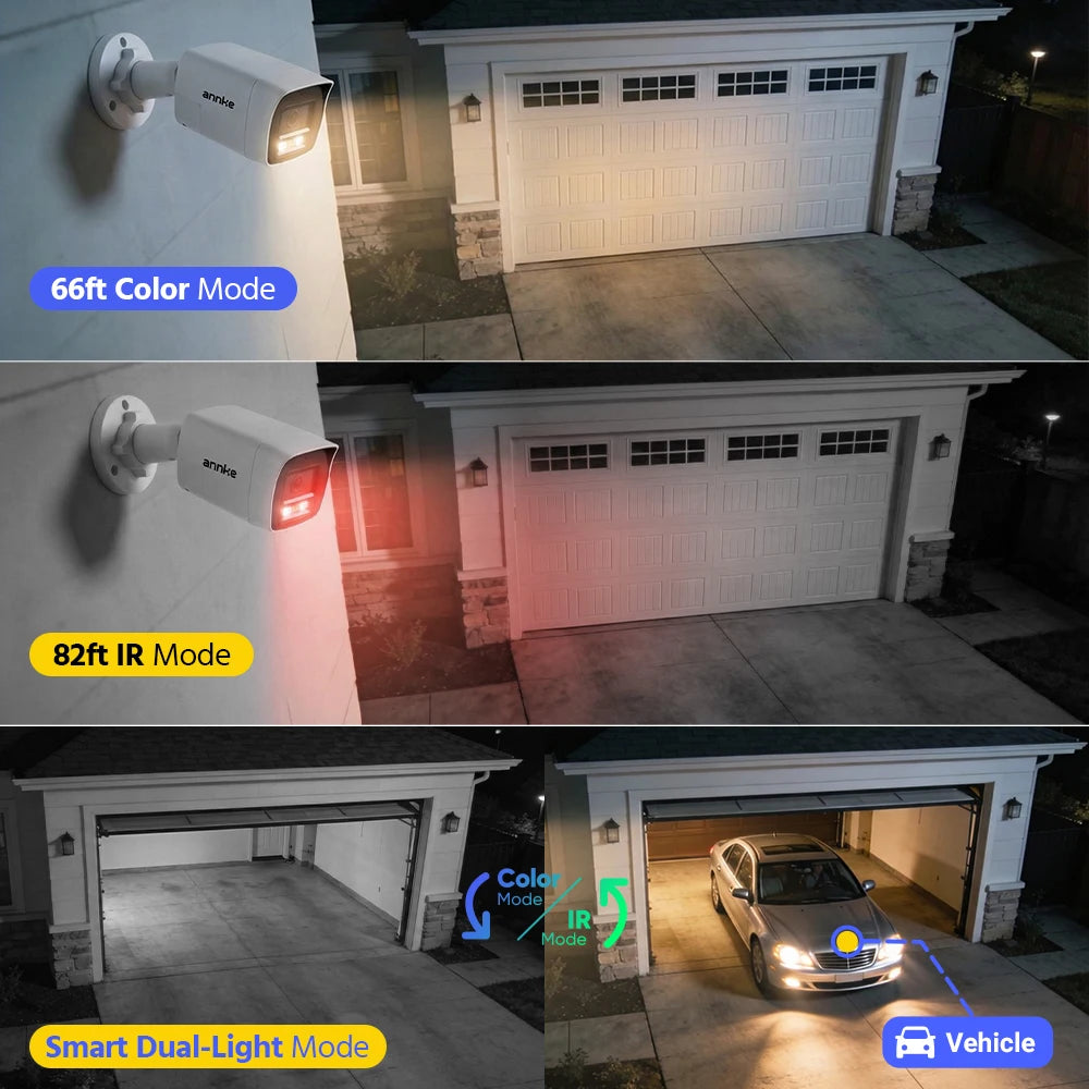 ANNKE 3K 5MP Home Wired Security System H.265+ 8CH DVR 4pcs Night Vision Outdoor Two Way Voice Video Surveillance Camera Kits