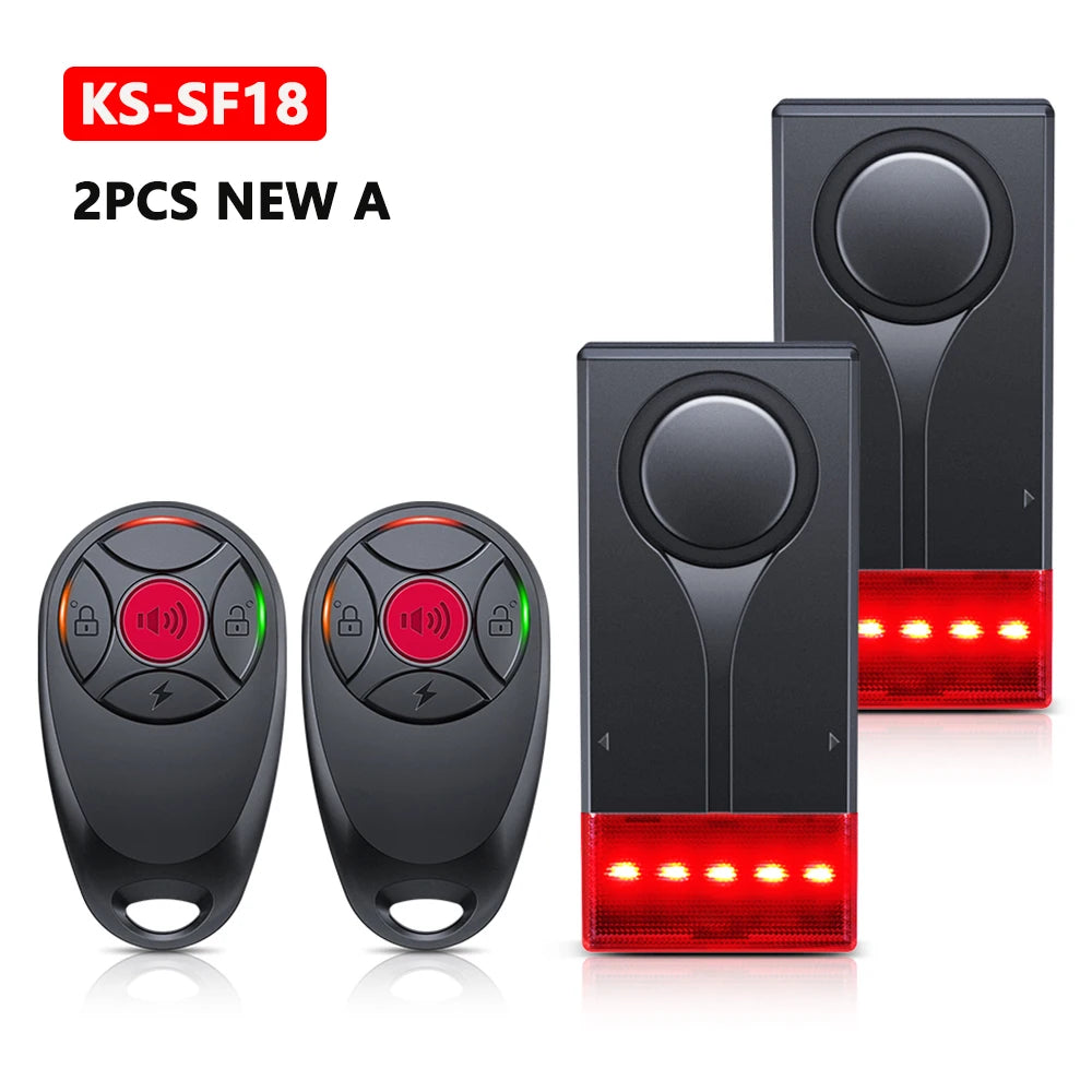 Awapow Wireless Vibration Bike Alarm With Remote Control Anti-Theft Alarm 110dB Loud Bike Door Window Alarm Home Safety System