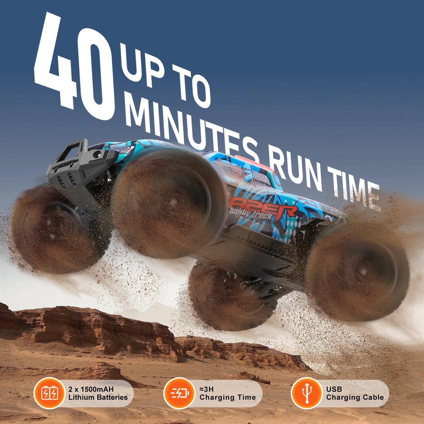 SucceBuy 1:14 42KM/H 4WD RC Car with Adjustable Speed Remote Control Off-Road Truck Drift Monster for Kids Boys Hobby Toys Gifts
