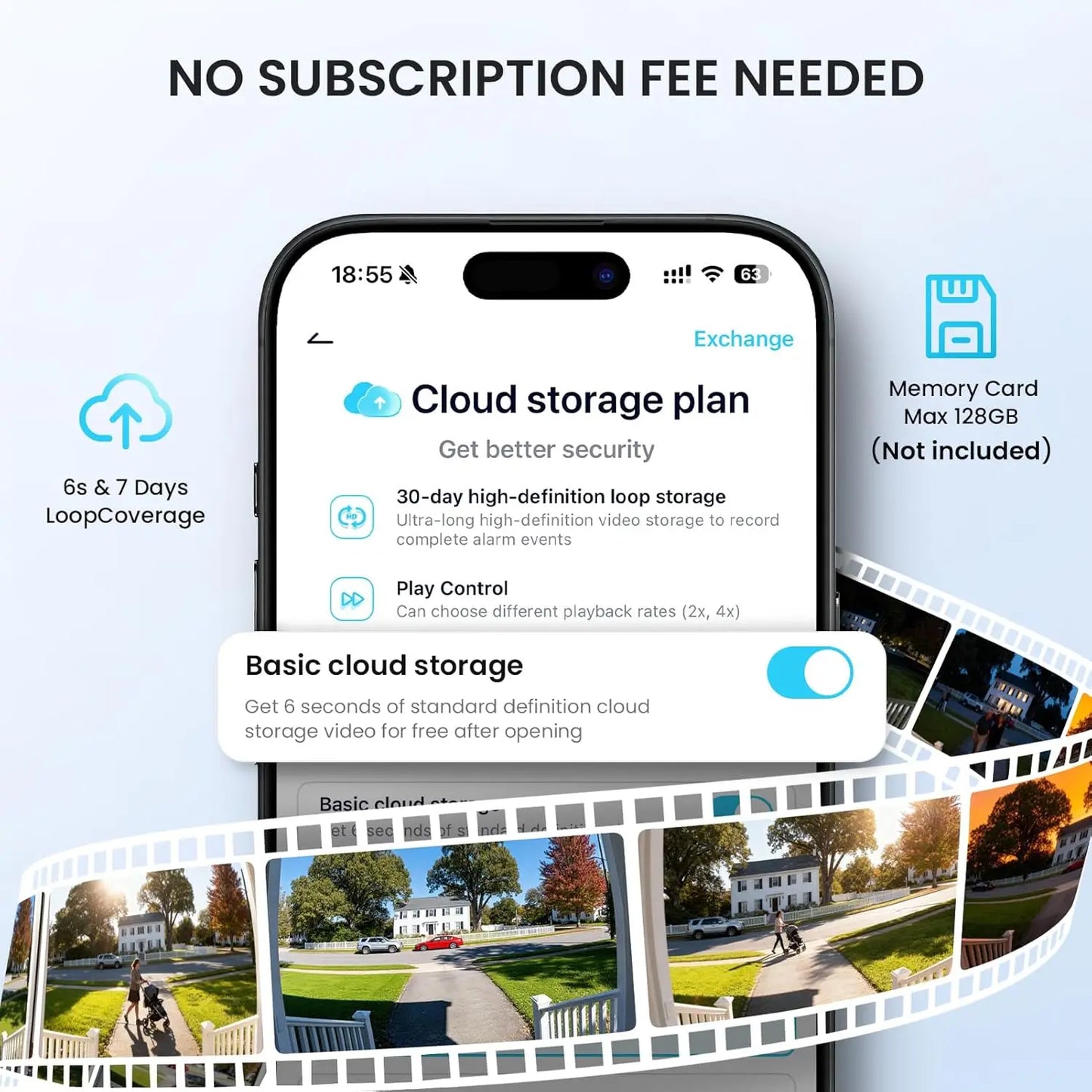 Wireless Doorbell Camera with 2K HD, Motion Detection, 2-Way Talk, No Subscription Required