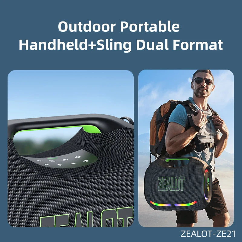 Big Power Wireless TWS Subwoofer Bluetooth Speaker High Volume Waterproof Portable Mobile Power HIFI Sound