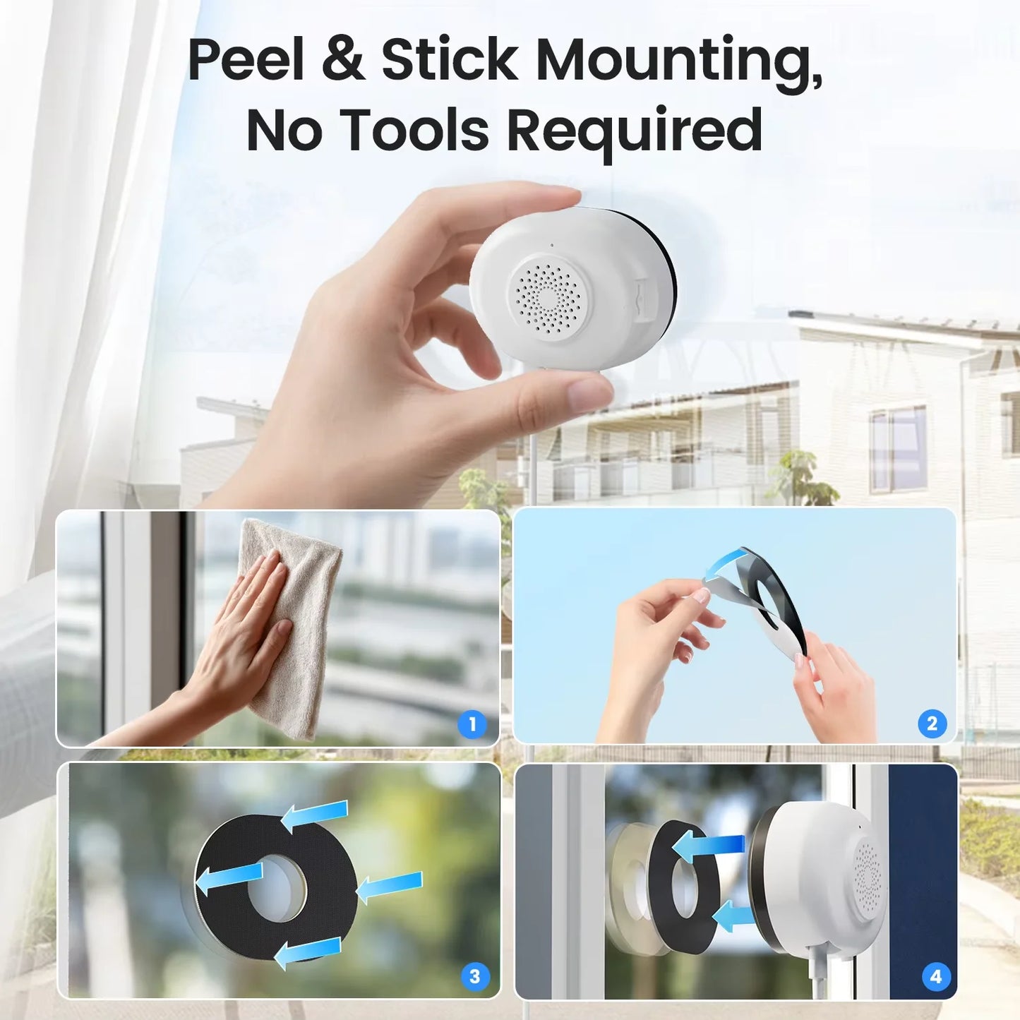 ZOSI C680 3MP Window WiFi Surveillance Camera Plug-in Full Color Night Vision  Indoor 2K IP Security Camera for Home