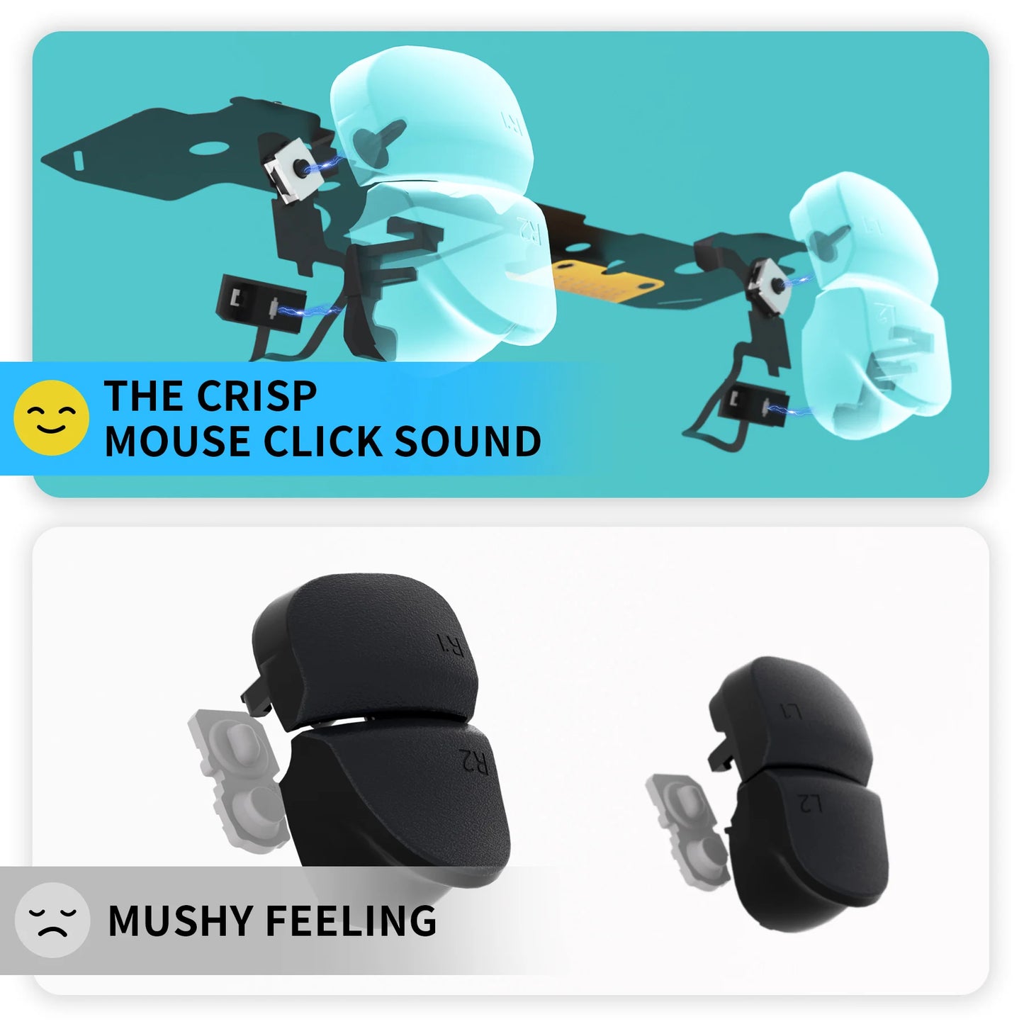 eXtremeRate Whole Clicky Kit for ps5 Controller BDM-030 Shoulder Face Dpad Buttons, Custom Micro Switch Clicky Kit Mouse Click