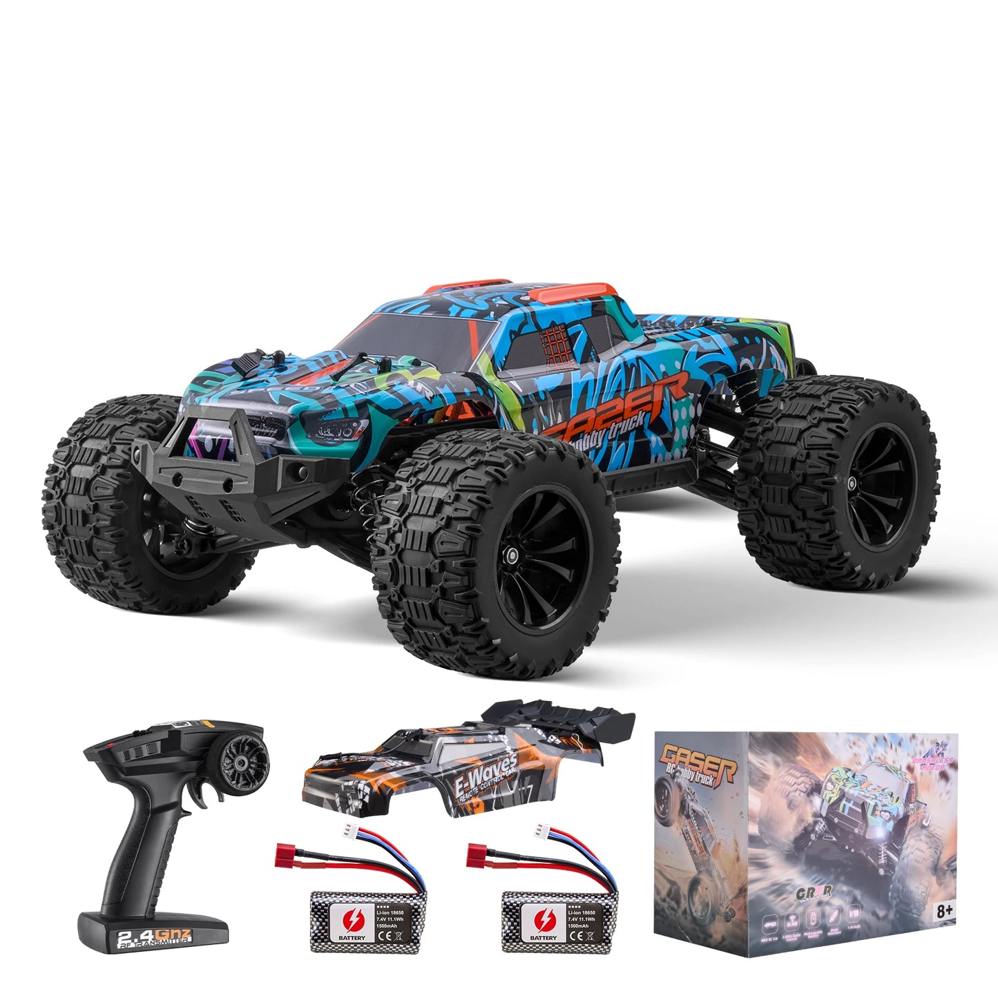 SucceBuy 1:14 42KM/H 4WD RC Car with Adjustable Speed Remote Control Off-Road Truck Drift Monster for Kids Boys Hobby Toys Gifts