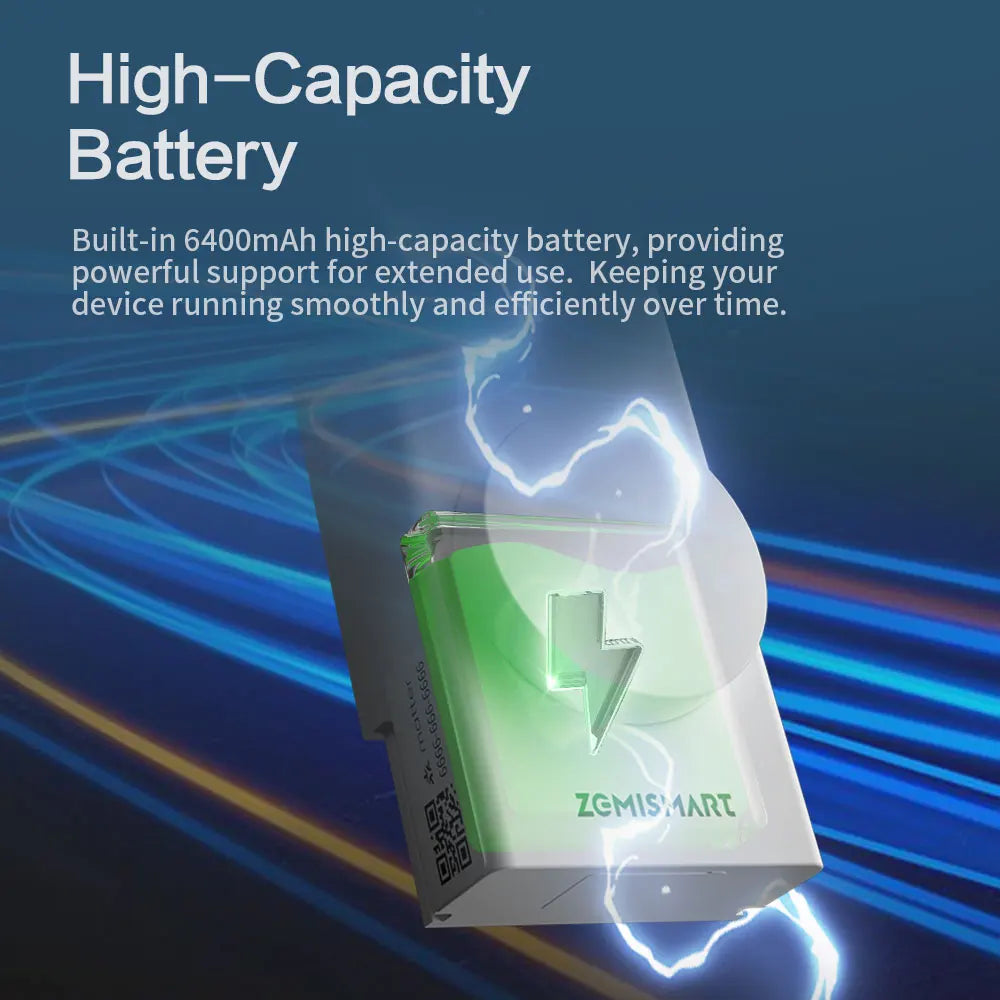 Zemismart Matter Thread Smart Roller Shade Driver Built-in Battery Knob Control Work with Homekit Alexa Google Home Smartthings