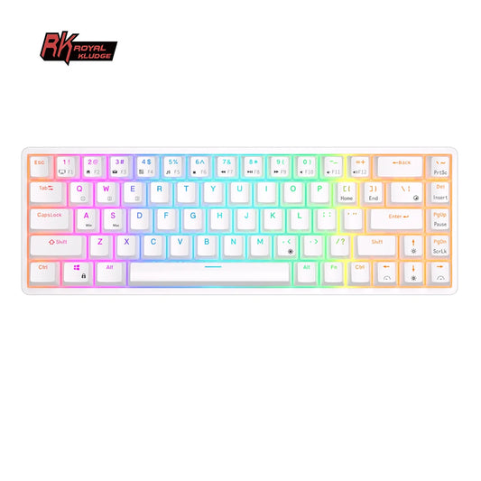 RK Royal Kludge RK837 Mechancial Keyboard 68 Keys 65% Compact 2.4G Wireless Bluetooth Gamer Keyboard RGB Backlight Hot Swappable