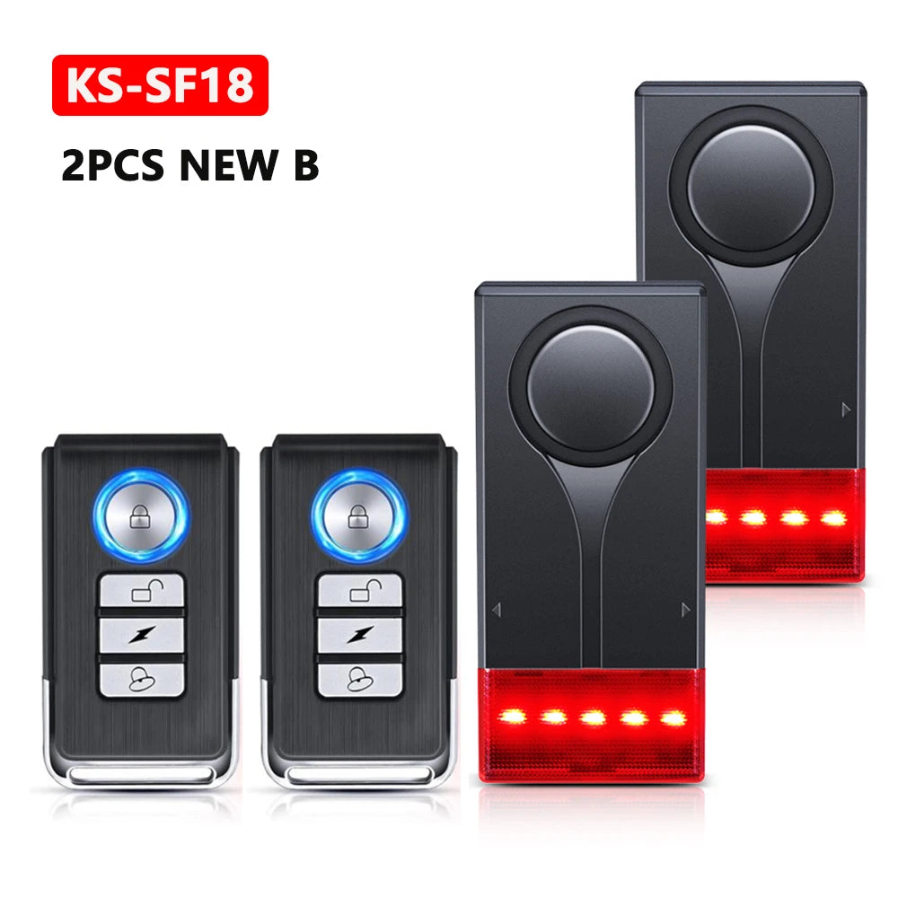 Awapow Wireless Vibration Bike Alarm With Remote Control Anti-Theft Alarm 110dB Loud Bike Door Window Alarm Home Safety System