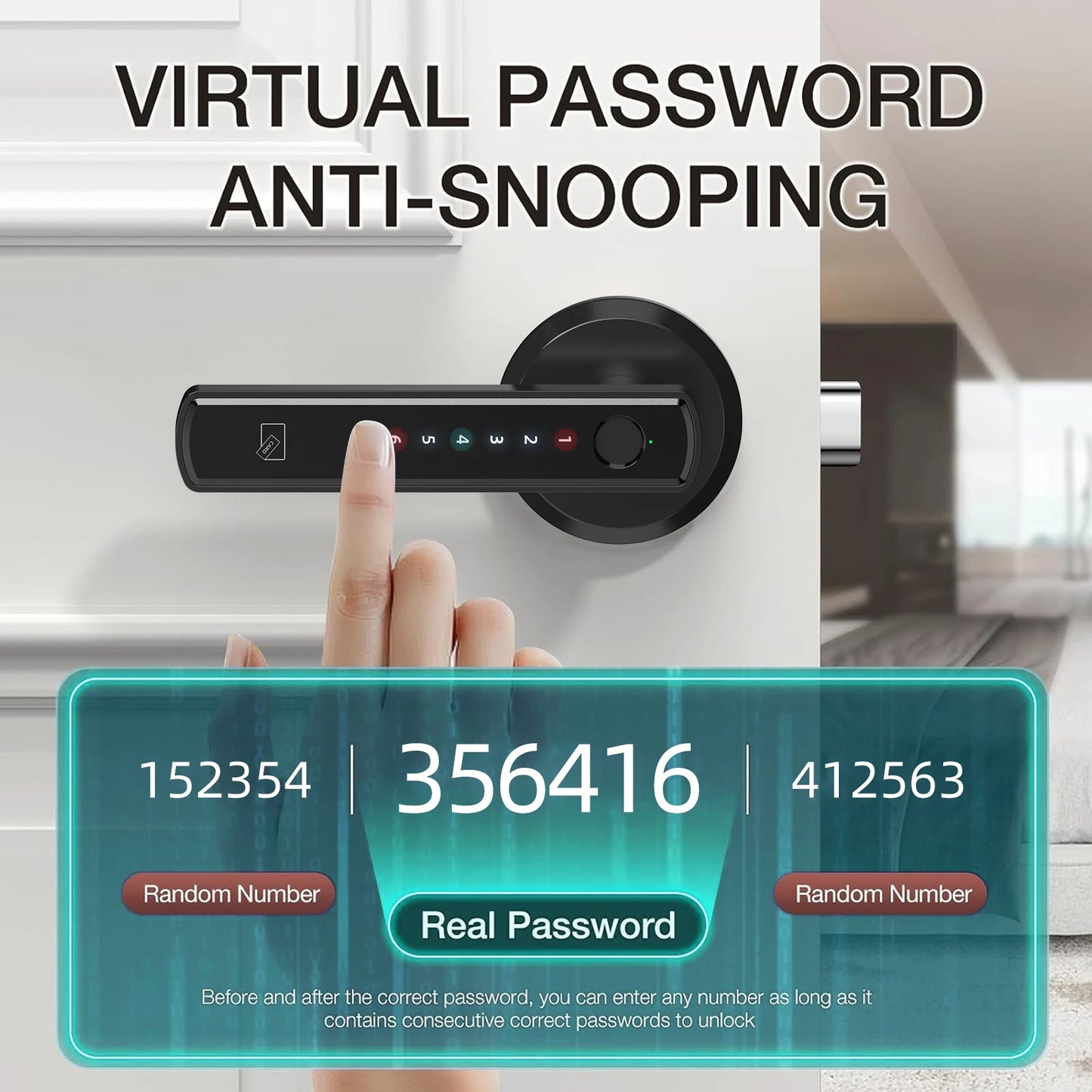 Viladepot Smart Lock Fingerprint Door Lock App Control TYPE-C Interface Passcode Unlock Electronic Touchscreen Keypad