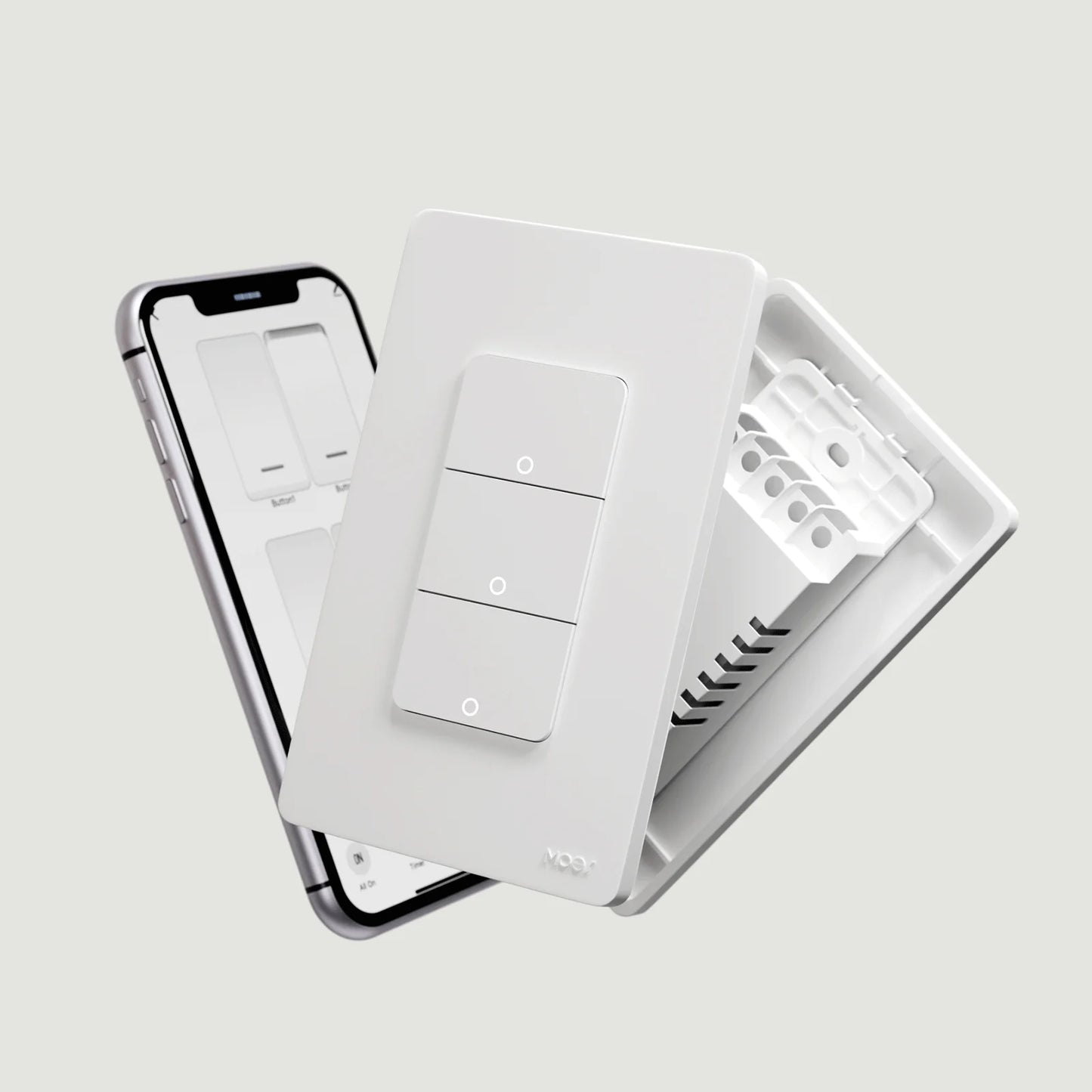 MOES Tuya Wi-Fi Smart Light Switch US Single Pole Push Button Wall Switch Work With Alexa Google Home Neutral Wire Required