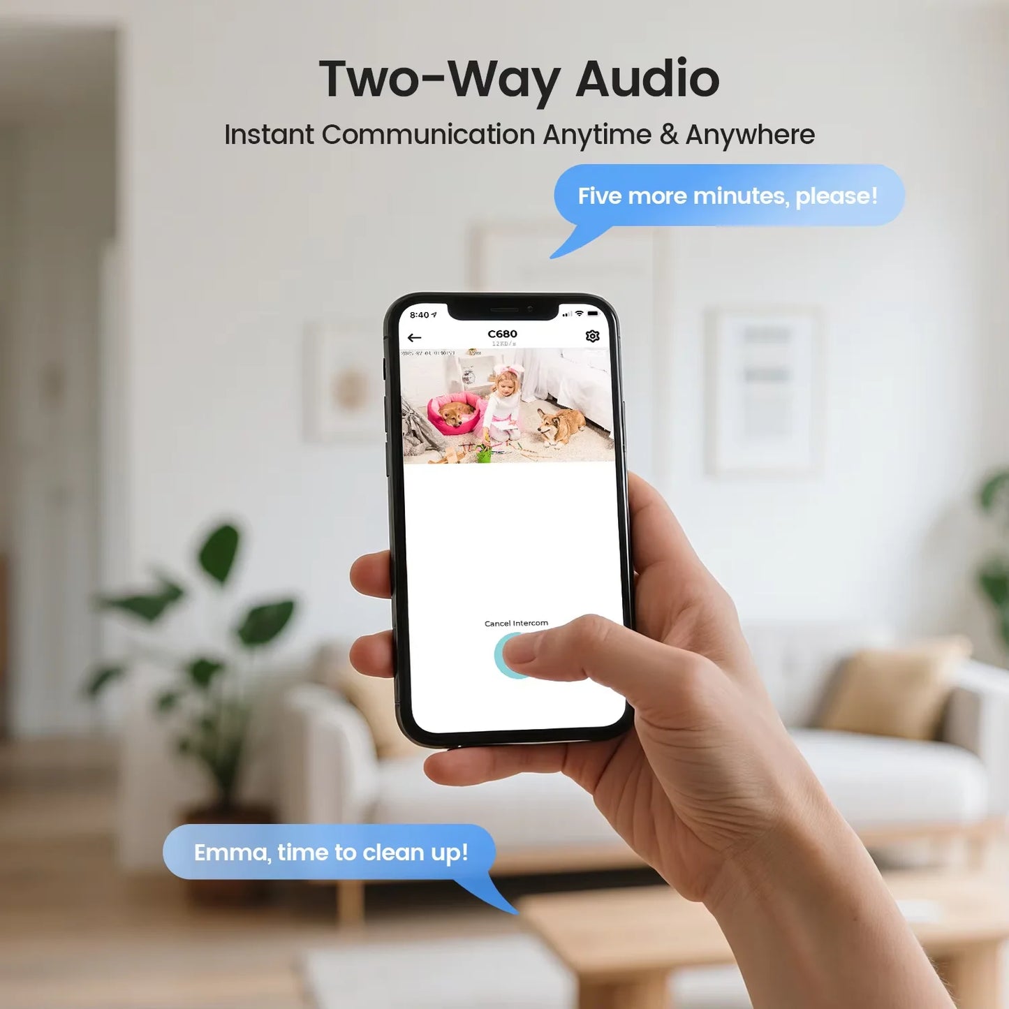 ZOSI C680 3MP Window WiFi Surveillance Camera Plug-in Full Color Night Vision  Indoor 2K IP Security Camera for Home