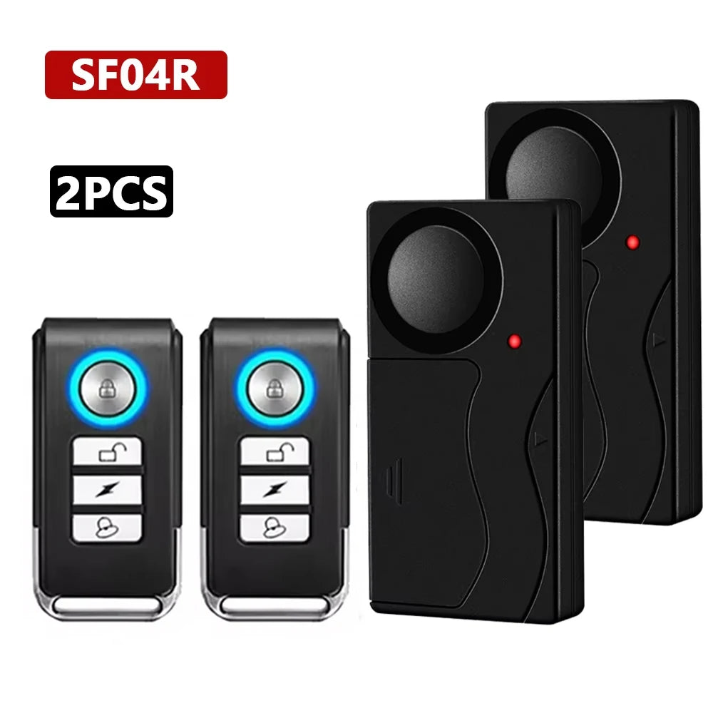 Awapow Wireless Vibration Bike Alarm With Remote Control Anti-Theft Alarm 110dB Loud Bike Door Window Alarm Home Safety System