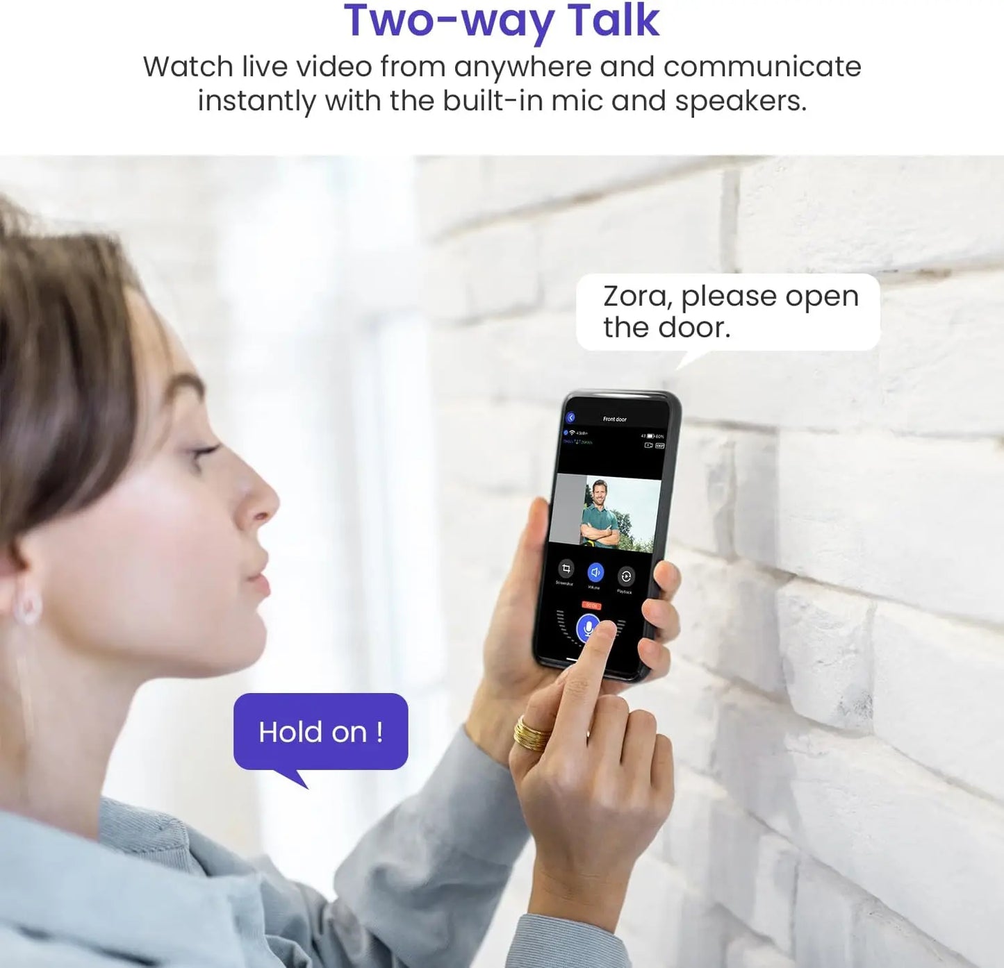 1080p Smart Video Doorbell Camera with AI Motion Detection, Night Vision, Cloud Storage, 2-Way Audio, Battery Powered