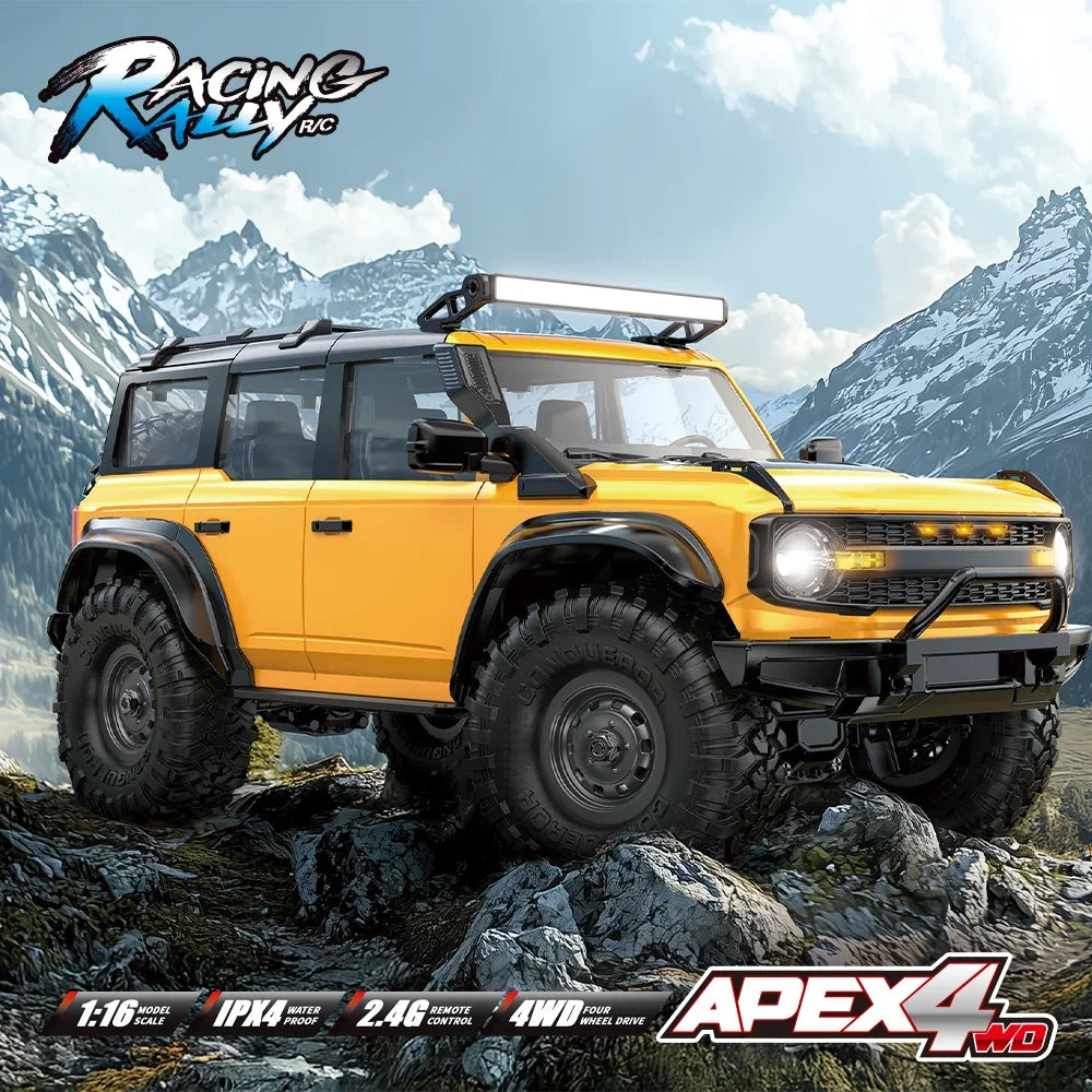 HB Model 1/16 RC Car 2.4G 4WD Off-Road Remote Control Cars with Colorful Lights Crawler Climbing Vehicle Toys for Kids Adult